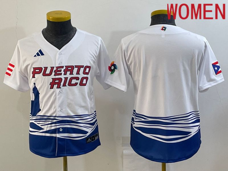 Women 2023 World Cub Blank White MLB Jersey2->women mlb jersey->Women Jersey
